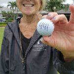 Helicopter Ball Drop winning ball (441) held by Page Knoebel