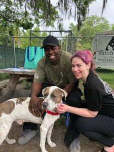 Roscoe posing with Din and Sara.