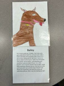 pic and handwritten story of Bailey