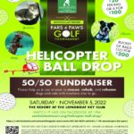 Helicopter Ball Drop flyer showing all details of the 50/50.