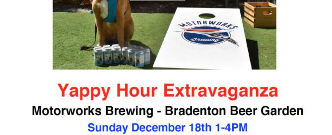 Flyer showing Yappy Hour details