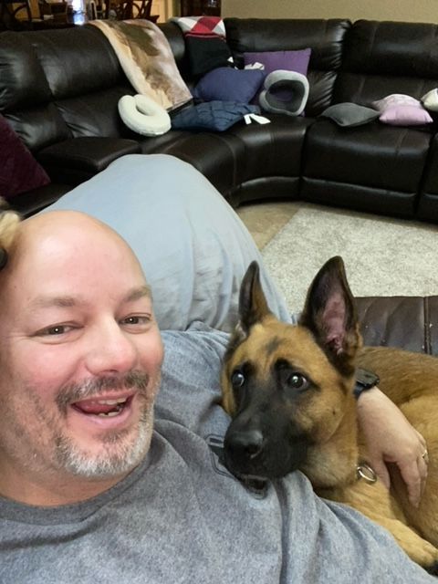 Ace with his new dad.