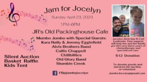 Jam for Jocelyn flyer showing details.